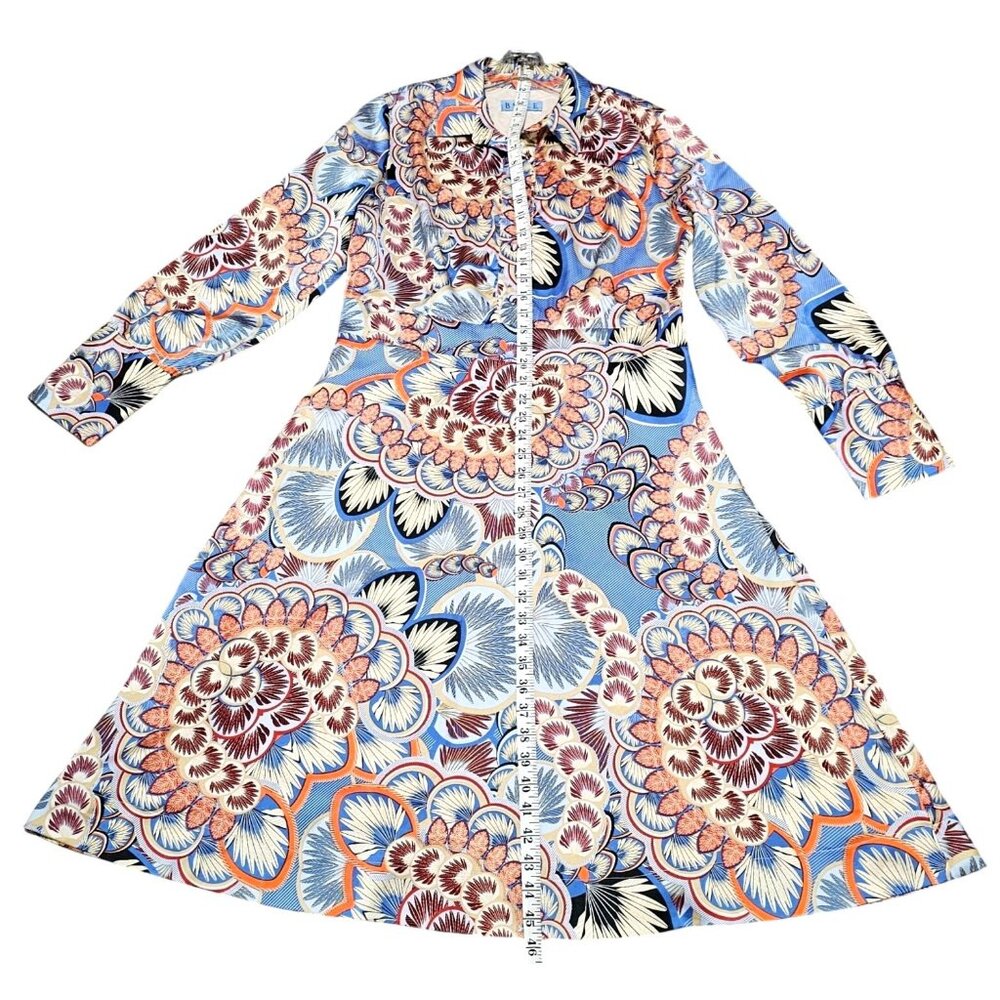 Belle XL Women's Floral Long Sleeve A-Line Dress - Picture 8 of 10